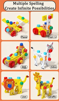 Animal Assembly Wooden Toolbox