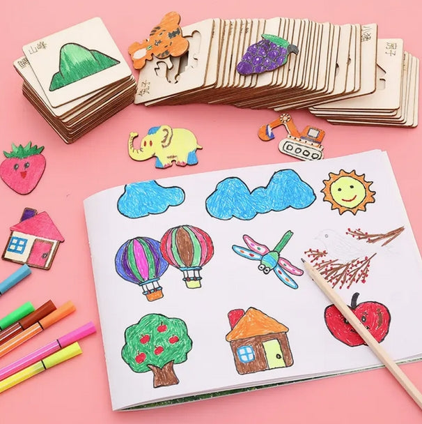 Wooden Drawing Stencil Set