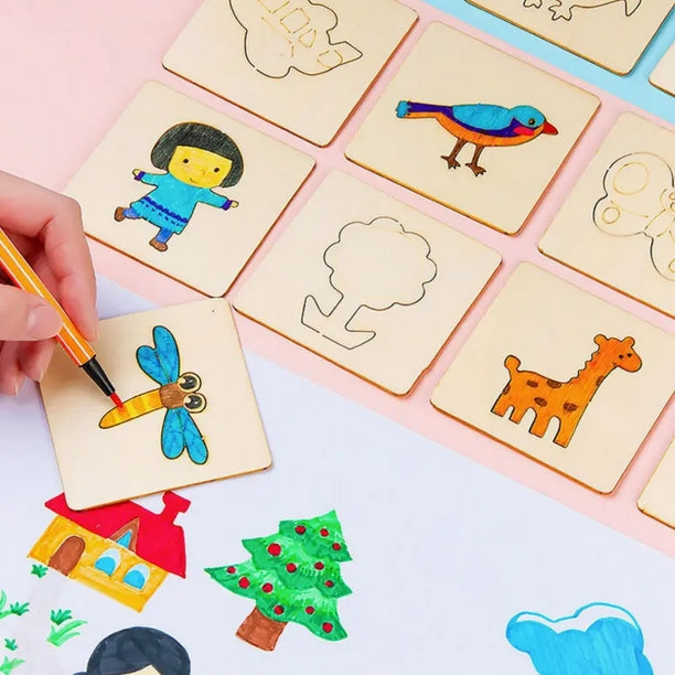 Wooden Drawing Stencil Set