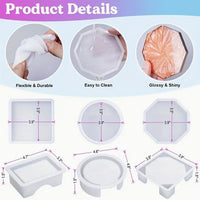 Silicone Coaster Resin Mold Set