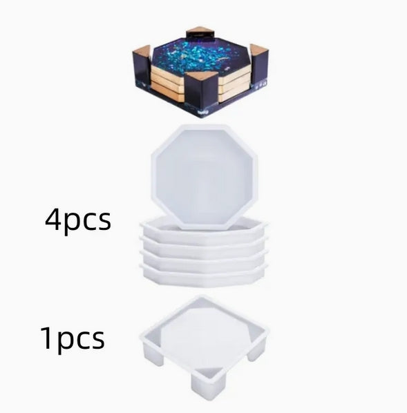 Silicone Coaster Resin Mold Set