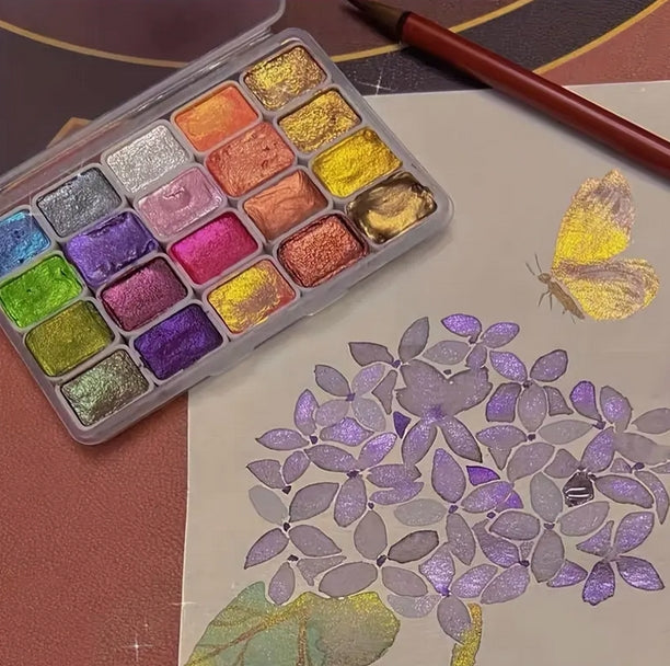 Watercolor Pigment Set | 20 Color Pearl Set | CraftopiaArt