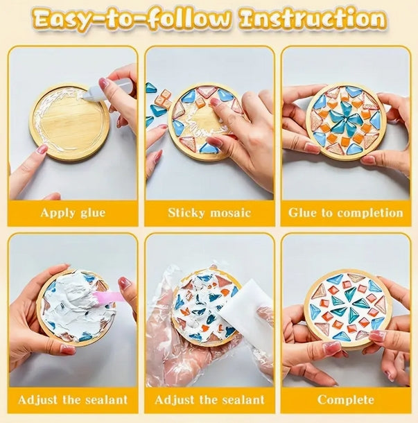 DIY Stained Glass Mosaic Coaster Kit