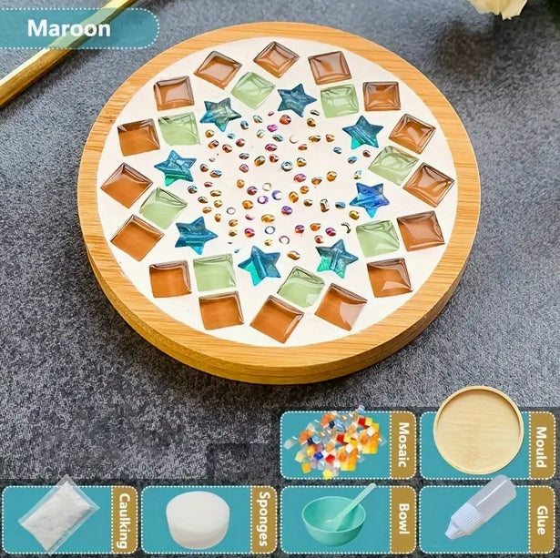 DIY Stained Glass Mosaic Coaster Kit