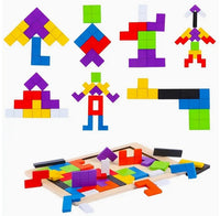 Wooden Tangram Puzzle | Brain Teaser Toys | CraftopiaArt