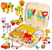 Animal Assembly Wooden Toolbox