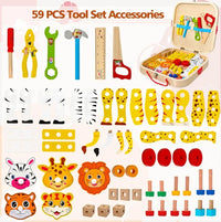Animal Assembly Wooden Toolbox