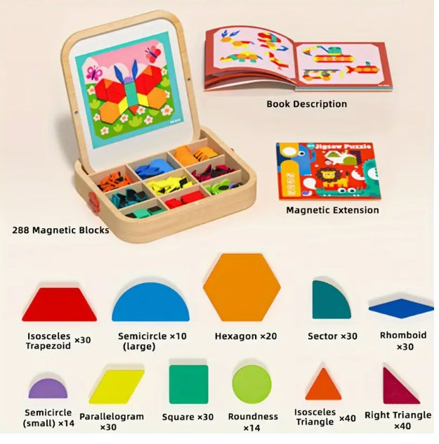 Magnetic Wooden Puzzle | Magnetic Puzzle Set | CraftopiaArt